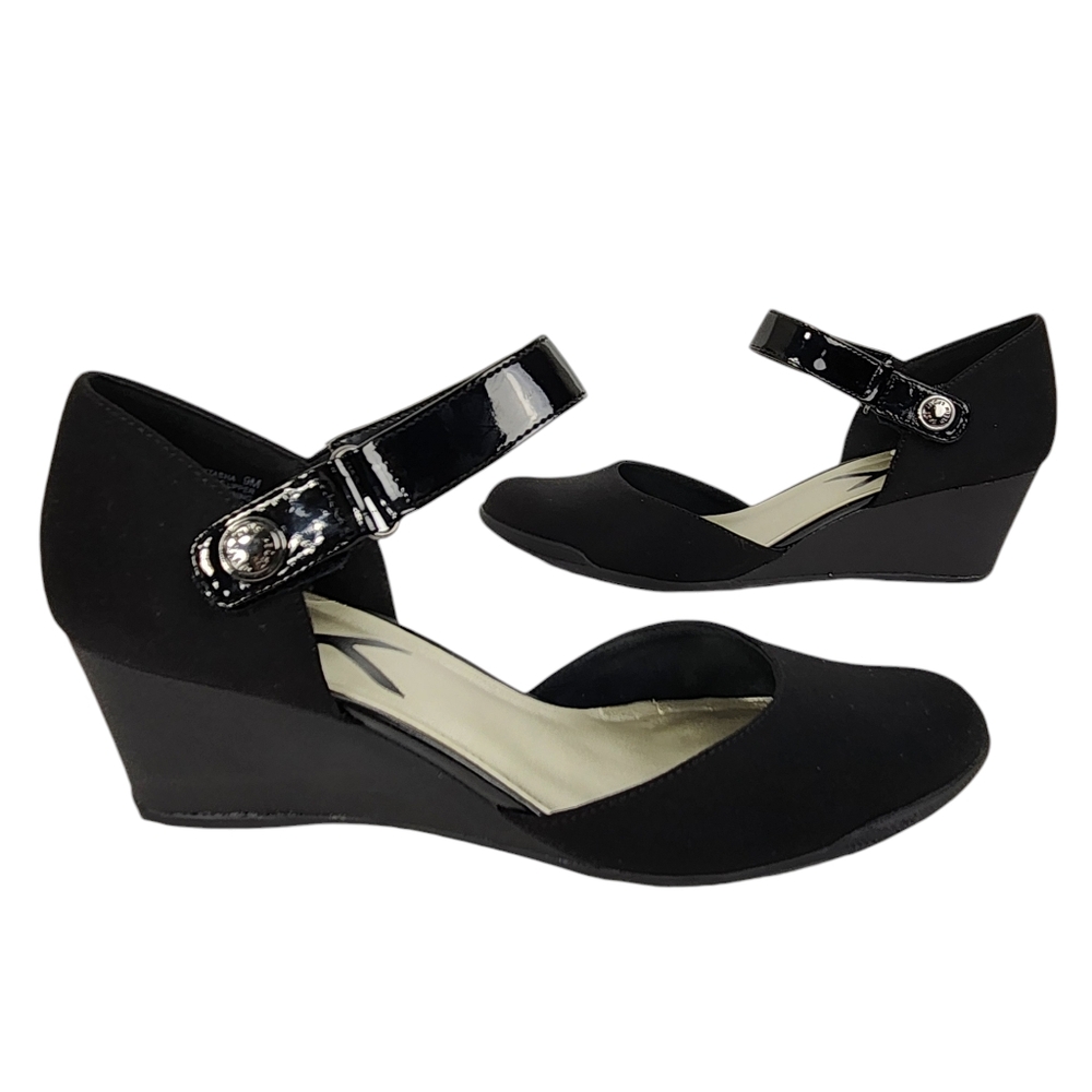 Anne Klein Sport Mary Jane Tasha Suede Shoes Size 9 Black office holidays